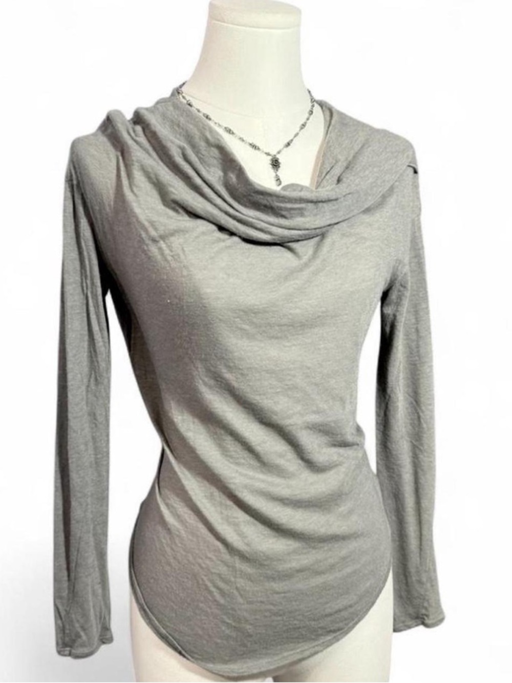 vintage archive helmut lang stone grey cowl neck top 🖤